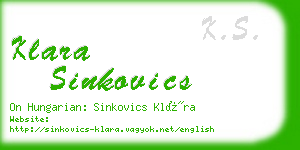 klara sinkovics business card